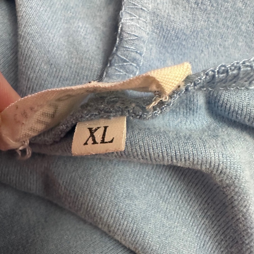 Anna-Kaci Light Blue Micro Velour Half Zip Hoodie Dress XL Drawstring Lounge - Picture 6 of 13
